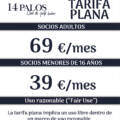 Nueva tarifa plana para socios por 69€ al mes para adultos y 39€ al mes para menores de 16 años